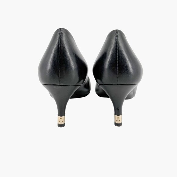 Chanel Cap Toe CC Kitten Pumps EU 38.5 US 7.5-8 Black Leather Pointed Low Heel - Picture 7 of 15